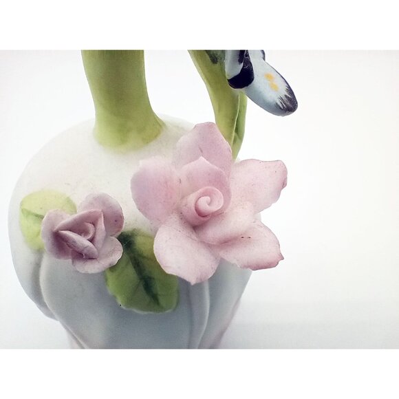 Porcelain Bell Lefton China Pink Rose Hand Painted Butterfly Vintage 1983 03569 - Picture 5 of 15